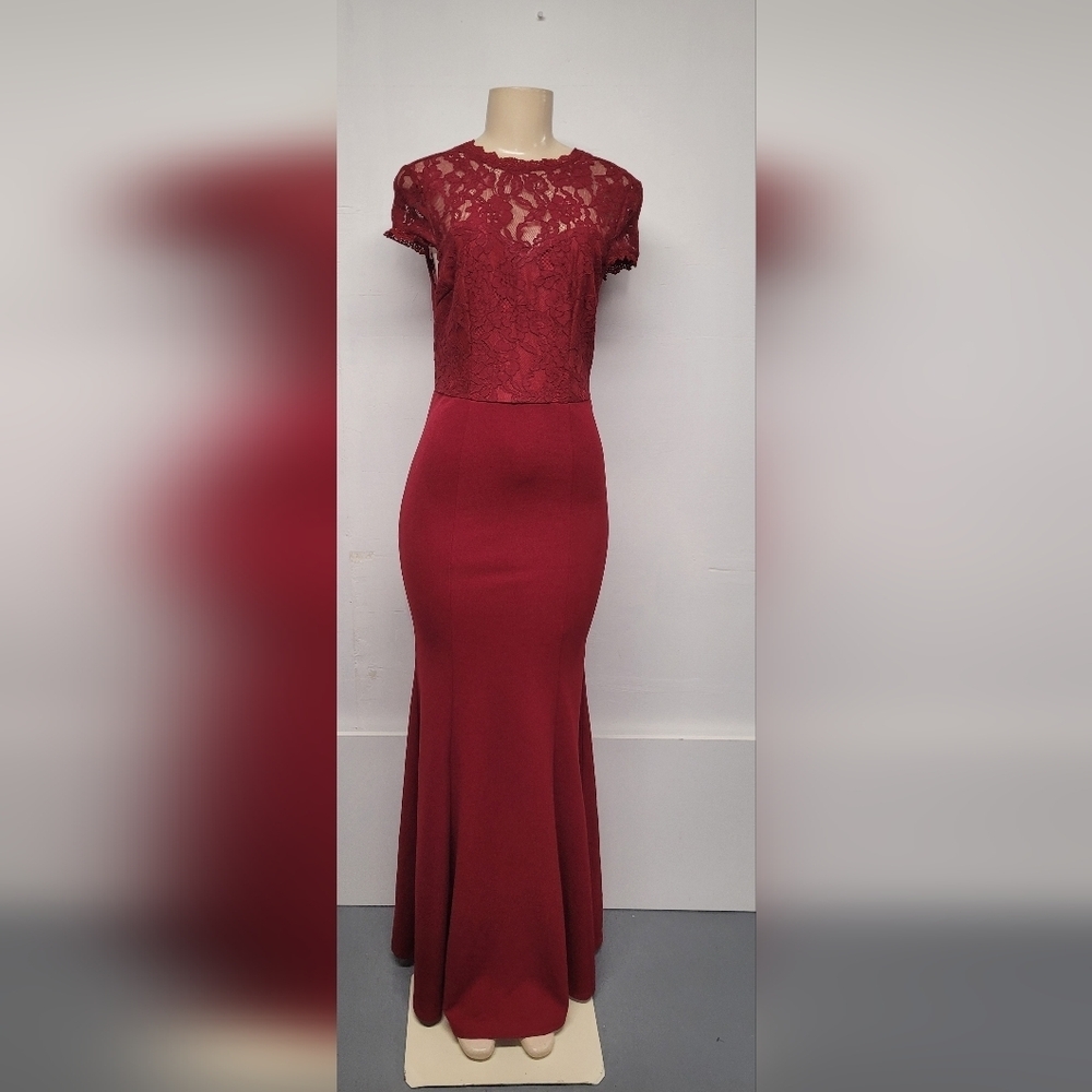Shein Wiggle Pencil Gown Maxi Dress Long M 6 Lace Stretch